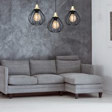 Pendant lamp KANE BLACK 3xE27