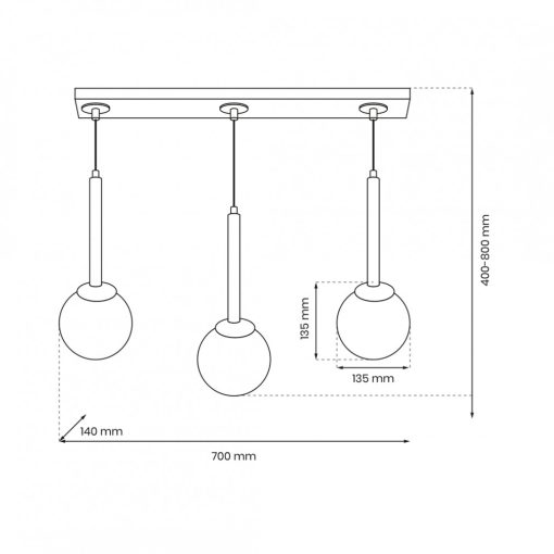 Pendant lamp PARMA 3xE14