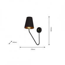 Wall lamp VICTORIA BLACK 1xE27