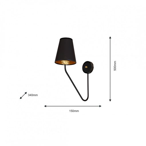 Wall lamp VICTORIA BLACK 1xE27