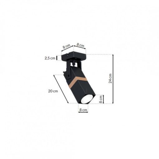 Wall lamp VIDAR BLACK 1xGU10