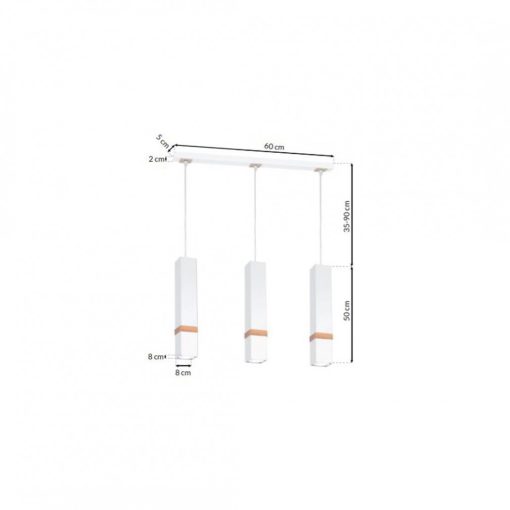 Pendant lamp VIDAR WHITE 3xGU10
