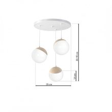Pendant lamp SFERA WOOD 3xE14