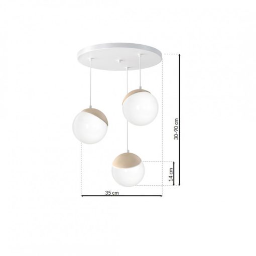 Pendant lamp SFERA WOOD 3xE14