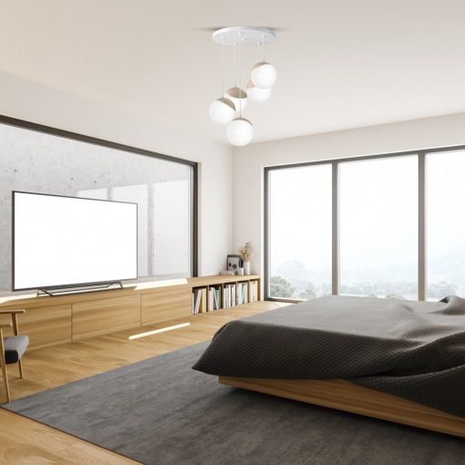 Pendant lamp SFERA WOOD 5xE14