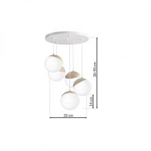 Pendant lamp SFERA WOOD 5xE14