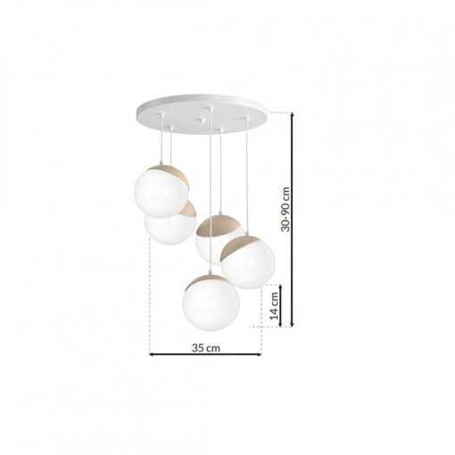 Pendant lamp SFERA WOOD 5xE14