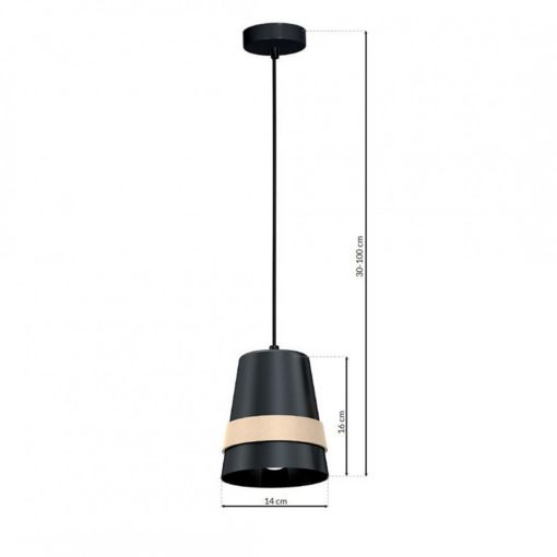 Pendant lamp VENEZIA BLACK 1xE27
