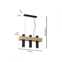 Pendant lamp WEST BLACK 3xGU10