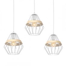 Pendant lamp CLIFF WHITE 3xE27