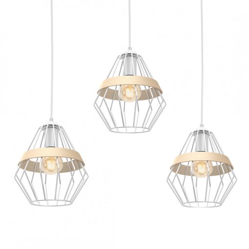 Pendant lamp CLIFF WHITE 3xE27