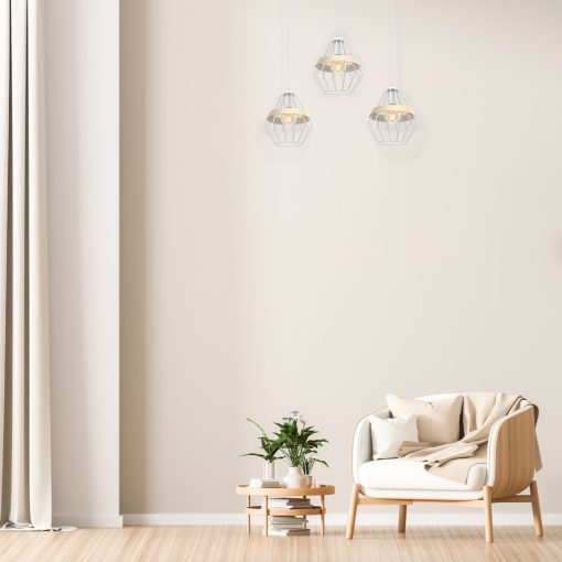 Pendant lamp CLIFF WHITE 3xE27