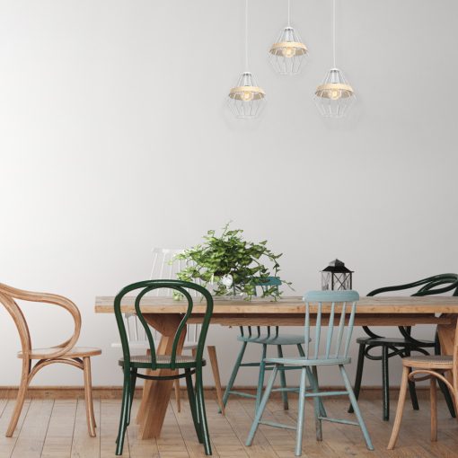 Pendant lamp CLIFF WHITE 3xE27