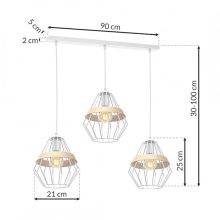 Pendant lamp CLIFF WHITE 3xE27