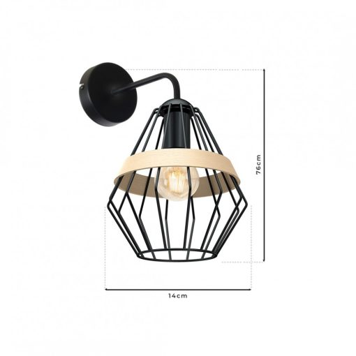 Wall lamp CLIFF BLACK 1xE27