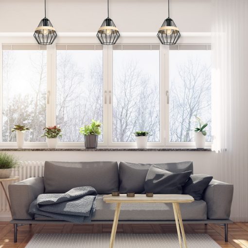 Pendant lamp CLIFF BLACK 1xE27