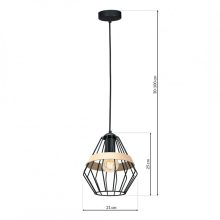 Pendant lamp CLIFF BLACK 1xE27