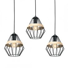 Pendant lamp CLIFF BLACK 3xE27