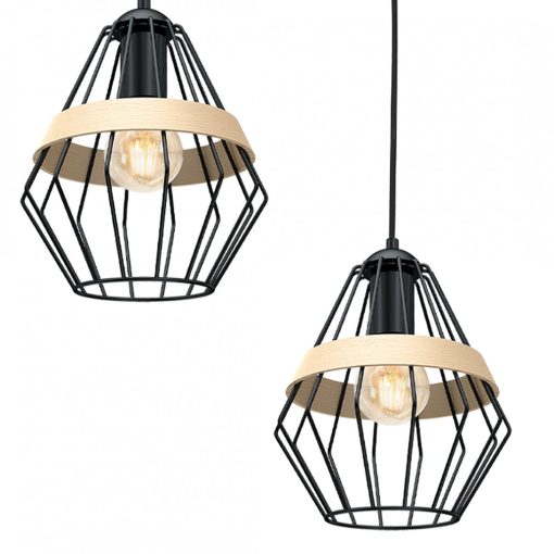 Pendant lamp CLIFF BLACK 3xE27