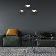 Pendant lamp CLIFF BLACK 3xE27