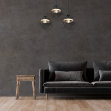 Pendant lamp CLIFF BLACK 3xE27