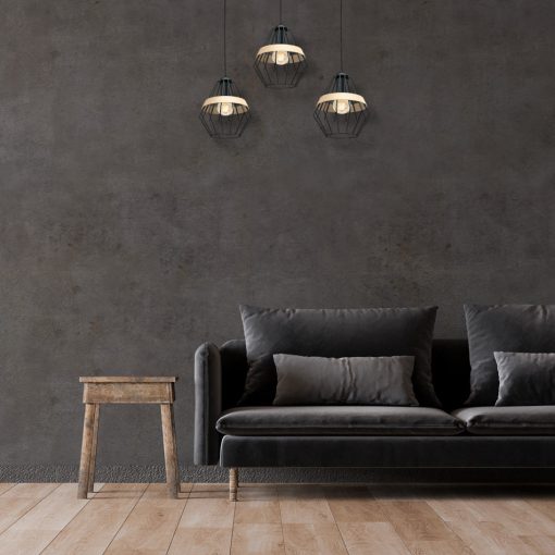 Pendant lamp CLIFF BLACK 3xE27