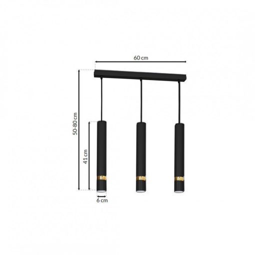 Pendant lamp JOKER BLACK/GOLD 3xGU10