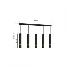 Pendant lamp JOKER BLACK/GOLD 5xGU10