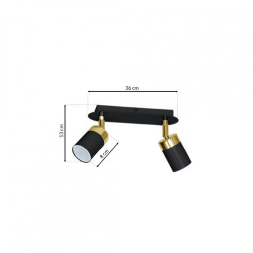 Ceiling  lamp JOKER BLACK/GOLD 2xGU10