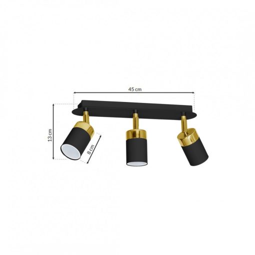 Ceiling  lamp JOKER BLACK/GOLD 3xGU10