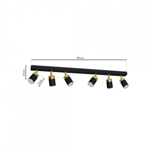 Ceiling  lamp JOKER BLACK/GOLD 6xGU10