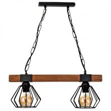 Pendant lamp ULF BLACK/WOOD 2xE27