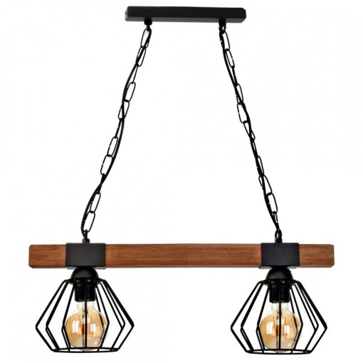 Pendant lamp ULF BLACK/WOOD 2xE27