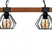 Pendant lamp ULF BLACK/WOOD 2xE27
