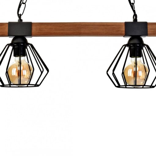 Pendant lamp ULF BLACK/WOOD 2xE27