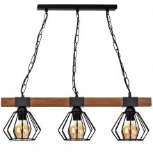 Pendant lamp ULF BLACK/WOOD 3xE27
