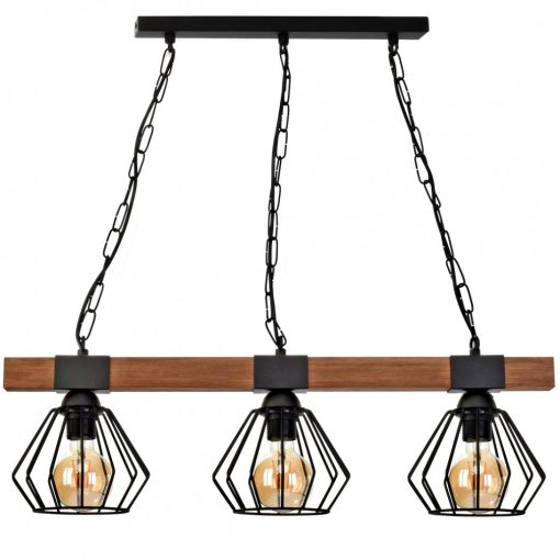 Pendant lamp ULF BLACK/WOOD 3xE27