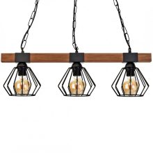 Pendant lamp ULF BLACK/WOOD 3xE27