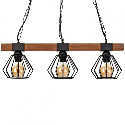 Pendant lamp ULF BLACK/WOOD 3xE27
