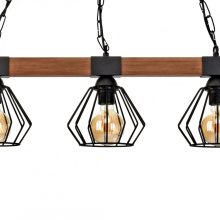 Pendant lamp ULF BLACK/WOOD 3xE27