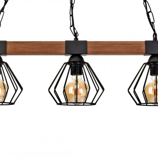 Pendant lamp ULF BLACK/WOOD 3xE27
