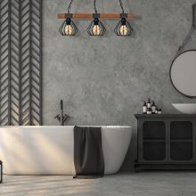 Pendant lamp ULF BLACK/WOOD 3xE27