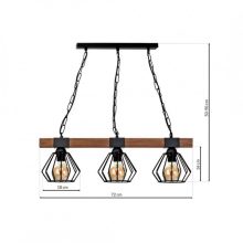 Pendant lamp ULF BLACK/WOOD 3xE27