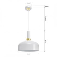 Pendant lamp MALMO WHITE/GOLD 1xE27
