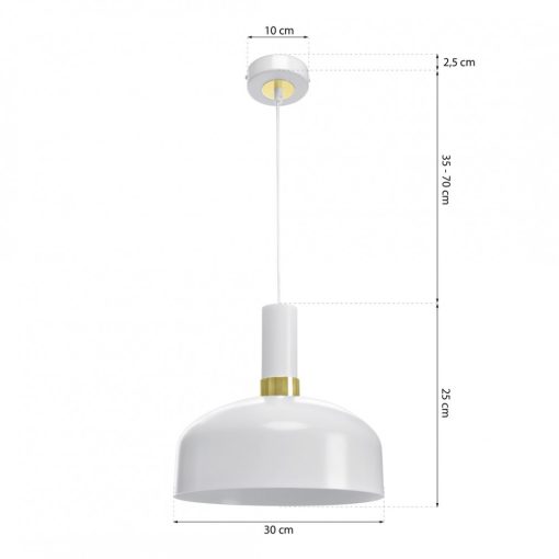 Pendant lamp MALMO WHITE/GOLD 1xE27