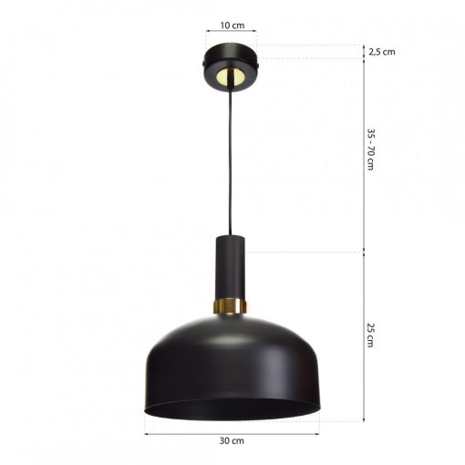 Pendant lamp MALMO BLACK/GOLD 1xE27