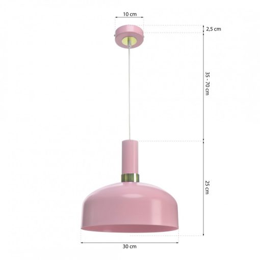 Pendant lamp MALMO PINK 1xE27