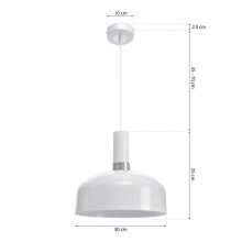 Pendant lamp MALMO WHITE/CHROME 1xE27