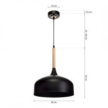 Pendant lamp TAYLOR BLACK 1xE27 60W