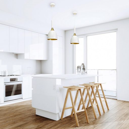 Pendant lamp CLARK WHITE/GOLD 1xE27